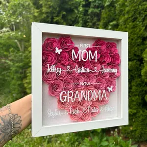 First Mom Now Grandma Shadow Box