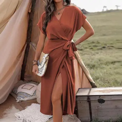 asymmetrical spring dress Levina Asymmetric Floral Ruffle Dress