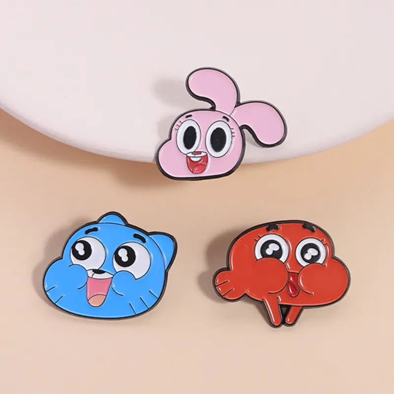 Ah-Gain World Character Enamel Pin Set, Enamel Lapel Pins, Collectible Pins, Perfect Accessory for Fans, Cartoon Lovers, Soft Collectors, Retro Anime Enthusiasts