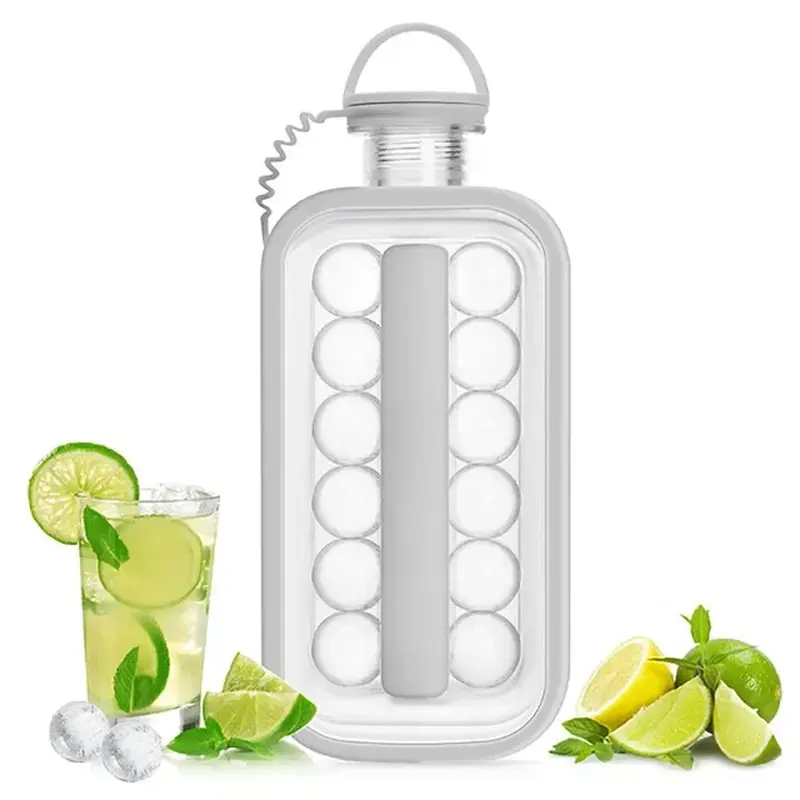 Ice Hockey Pot 2-In-1 Silicone Mold Foldable Ice Box Ice Block Ice Hockey Mold Whiskey Ice Block Mold Making Mold Kitchen Tools