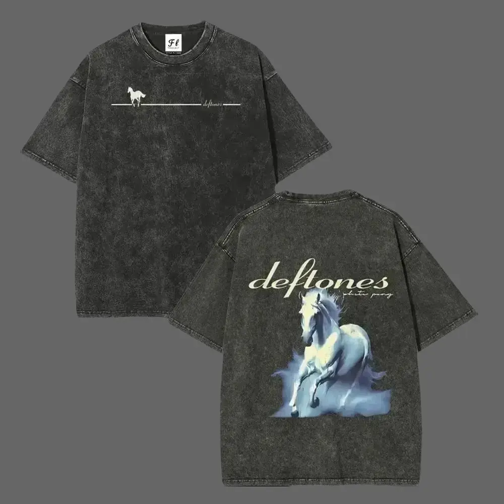 Vintage Washed Rock Band T-Shirt, Retro Tour Graphic Tee, Heavyweight Cotton Oversized Streetwear Shirt, Unisex Y2K Grunge Top Casual Menswear