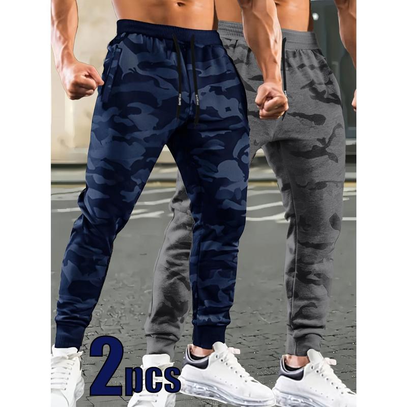 Men's Full-Length Camouflage Jogger Pants - Gray+Green Athletic Casual Trousers with Number Print, Normal Type, All Seasons, Normal Fit Streetwear for Athletes (XXS, S Sizes)