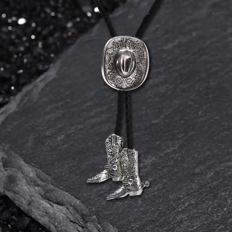 GTHIC Classic Western Cowboy Hat Alloy Bolo Tie for Men Women Simple Versatile Jewelry Accessory Daily Wear