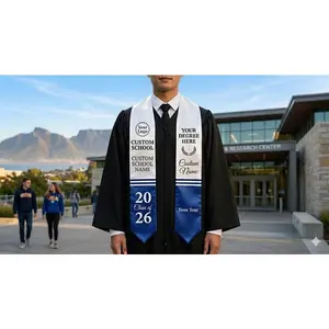 Custom Graduation Stole with Your School Colors, Personalized Class of 2026 Sash, Grad Gift, High School Grad