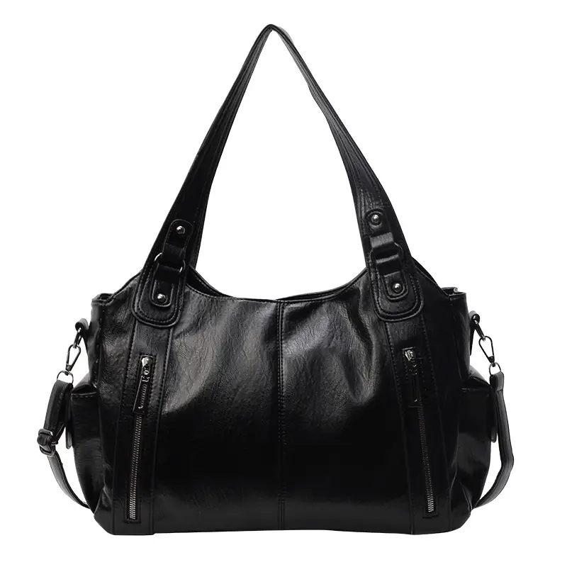Women's Vintage Tote Bag, Soft Faux Leather Shoulder Bag Purse, Large Convertible Crossbody for Work and Travel