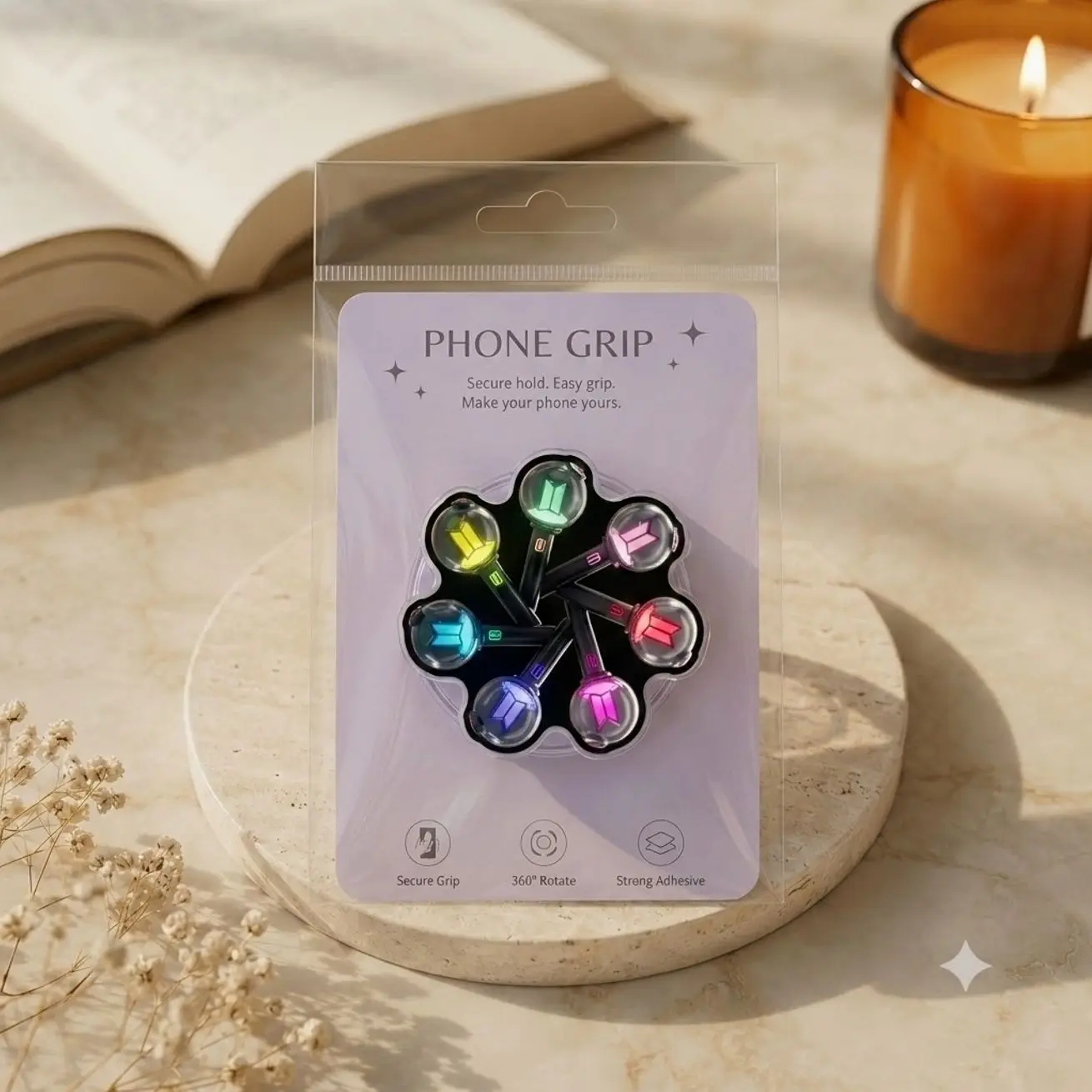 Phone Grip K-Pop Concert Light Stick Acrylic Holder Stand