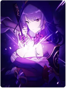 Genshin Impact Raidenshogun. Game Wall Art Painting, Game And Anime Iron Prints for Home Decorations