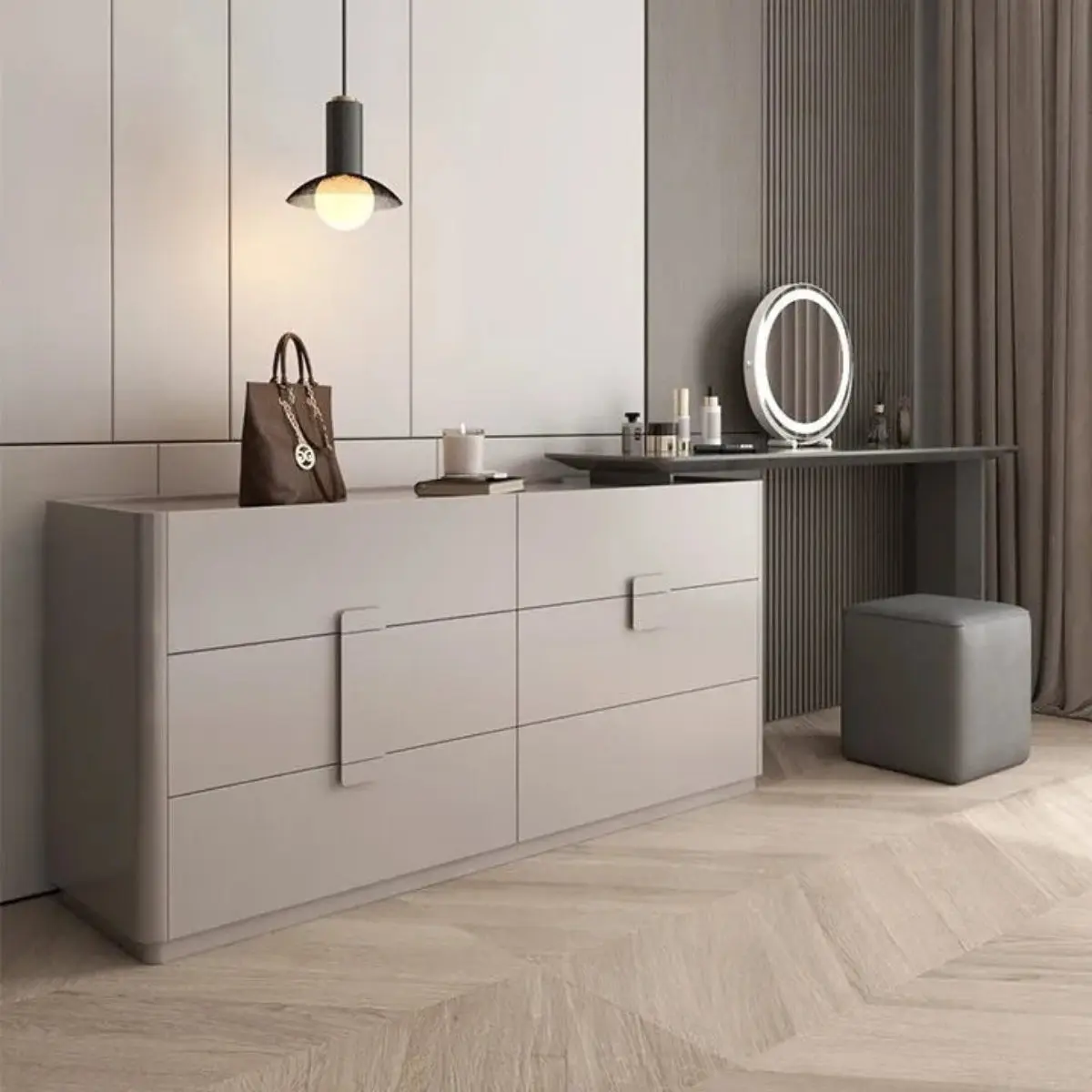 Luxury Vanity Table & Dresser Set — Aura Suite Modern Bedroom Makeup Table