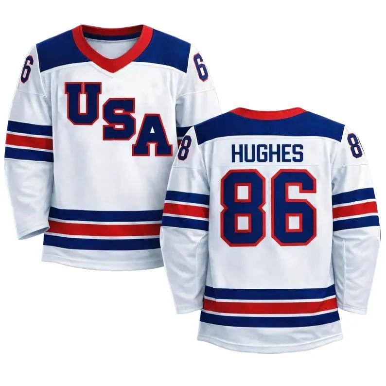 USA HOCKEY Jack Hughes #86 Hockey Jersey, Hockey Jersey Of Usa Team, US Hockey Shield 2026 Replica Jersey, Unisex Sport Fan Gift
