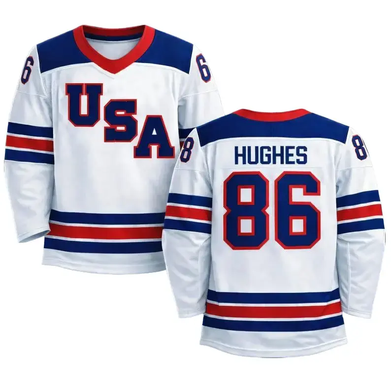 USA HOCKEY Jack Hughes #86 Hockey Jersey, Hockey Jersey Of Usa Team, US Hockey Shield 2026 Replica Jersey, Unisex Sport Fan Gift