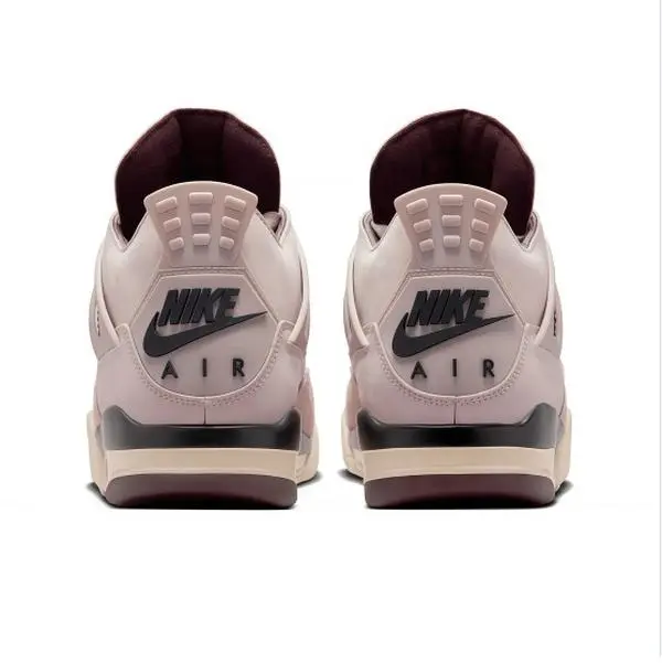 Vintage Unisex Mid-Top Leather-Suede Spliced Sneakers (Soft Blush Pink), Hollow Buckles, Breathable Grid Mesh, Cream Midsole, Dark-Brown Toe Outsole, Stylish Tongue Logo, Original Shoe Box (Sports Collectible Accessory)