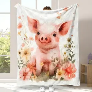 Piggy Peppa Cover, Cute Little Piggy, Flannel Blanket