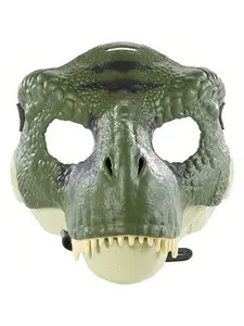 Halloween Dinosaur Mouth-Moving Mask Print, Christmas Animal Tyrannosaurus Rex Costume Headpiece, Fun Party Accessory for Kids and Adults, Party Supplies