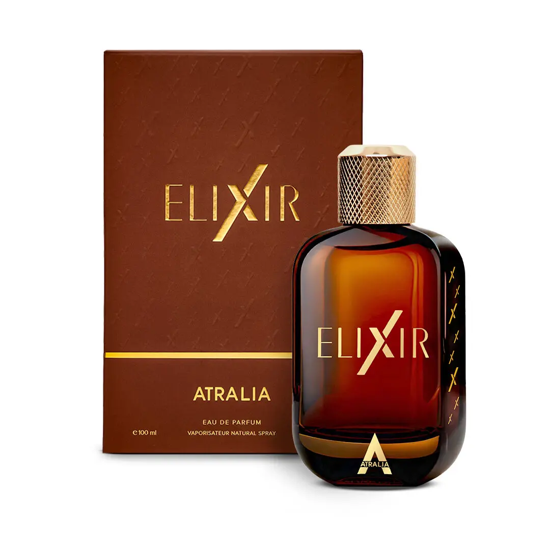 Atralia Elixir Unisex EDP Perfume Spray - Citrus Spicy, Aromatic, Longlasting Warm Spice Scent, 100ml (3.4oz) Single Item for Men, Citrus Spicy Fragrance, Aromatic Unisex Fragrance