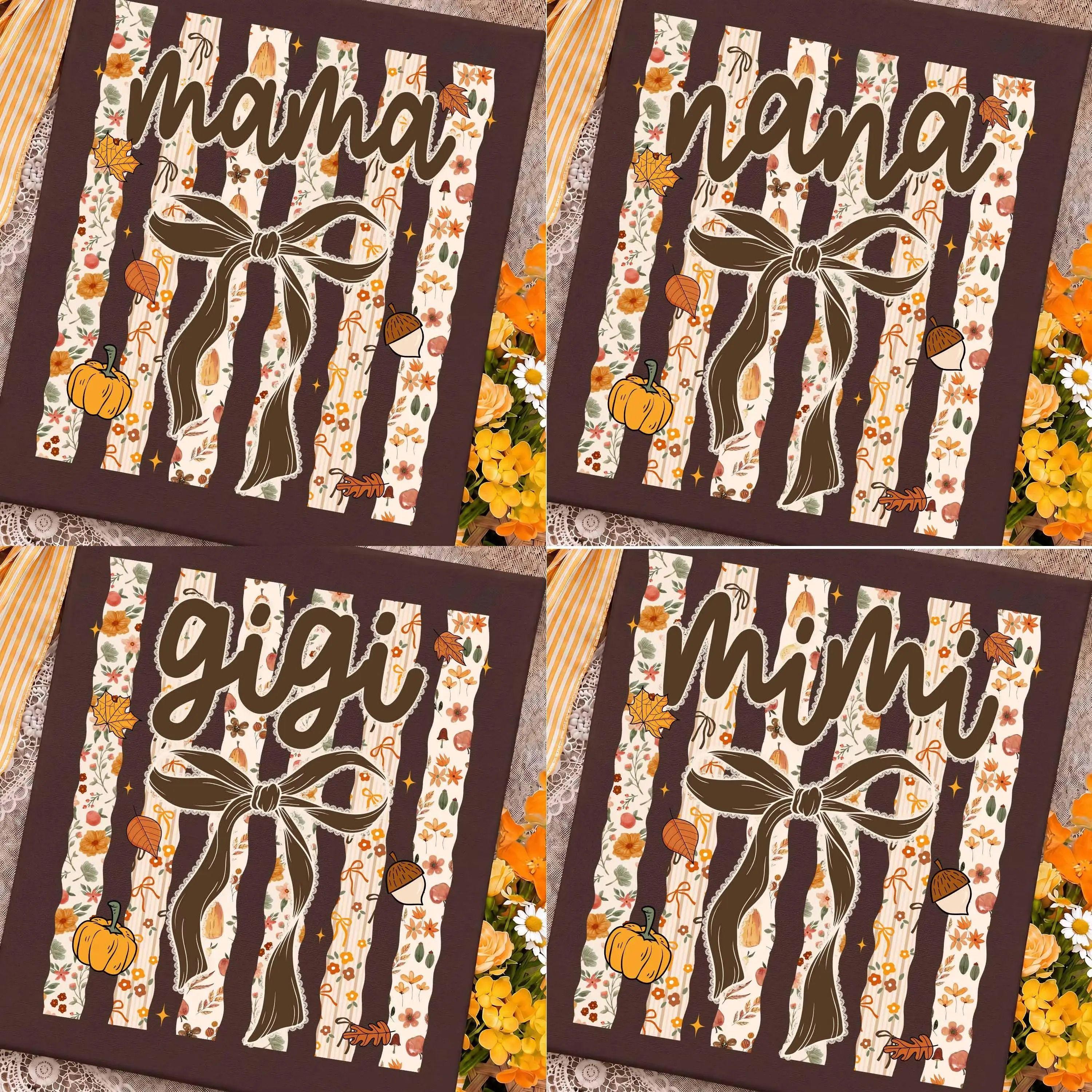 Comfort Colors Fall Mama Nana Gigi Mimi T-Shirt, Autumn Floral Pumpkin Graphic For Moms, Grandma Gift Apparel Made In The US – The Custom House