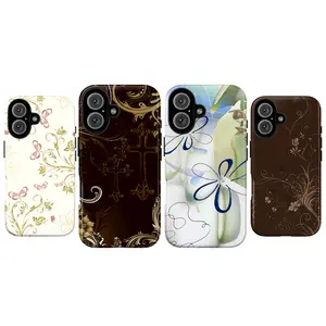 Soft Girl Butterfly Aesthetic Phone Case| Vintage Floral Music Notes Aesthetic Phone Cover for iPhone 17 16 15 14 13 12 11 Pro Max  & Galaxy S25 S24 S23 S22, Pastel Cottagecore Phone Cover