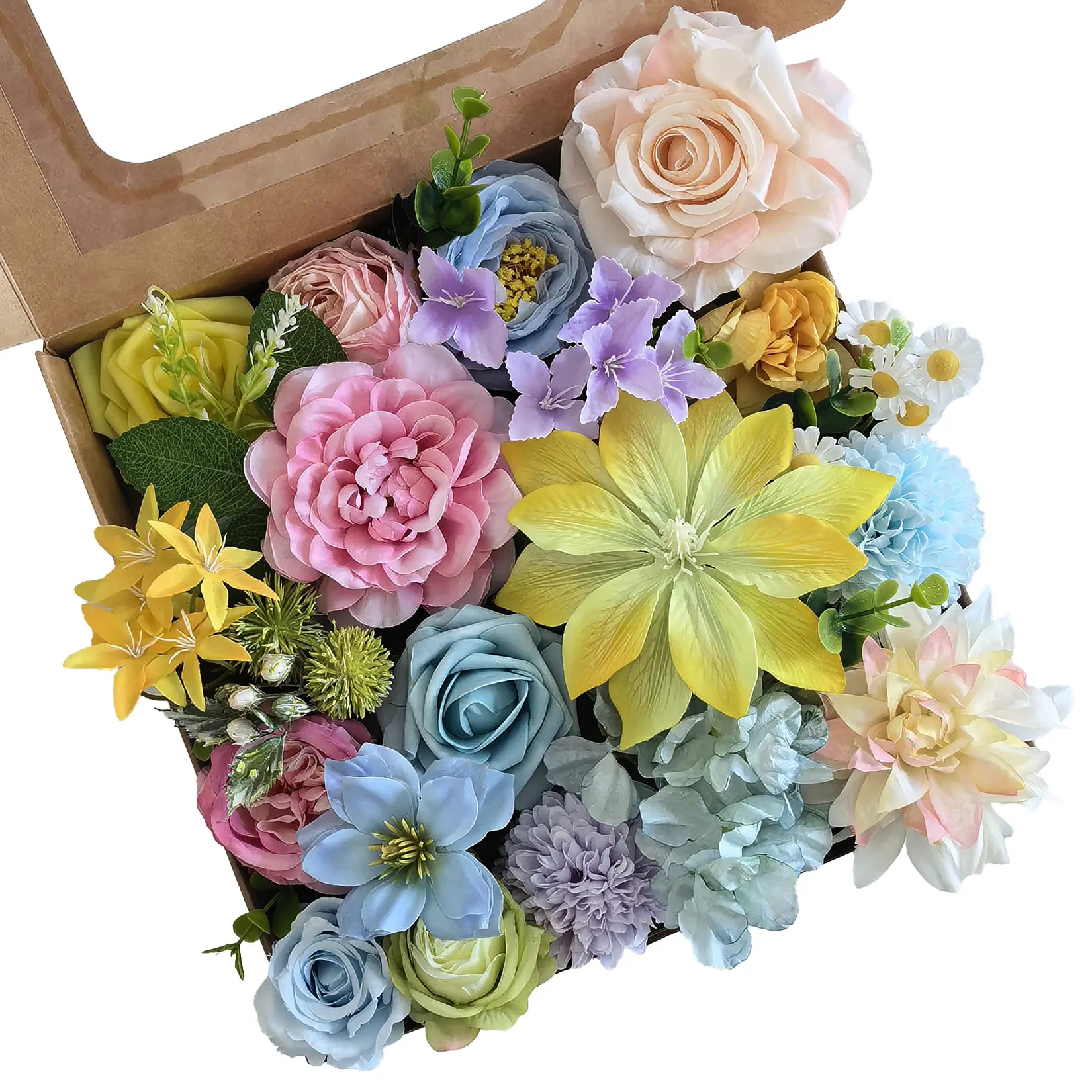 Artificial Flowers, Realistic Faux Silk Flower Bulk with Iron Stem, Decorative Floral Arrangement for Home Decor Indoor/for Wedding Party Bouquets Centerpieces Backdrops, 30 Pieces, Multiple Colors
