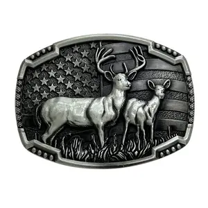 Vintage Style Relief Elk Shape Belt Buckle for Waist DIY Unisex