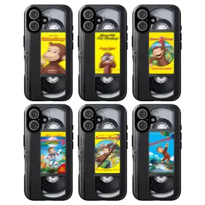 Retro Monkey Cartoon Phone Case for iPhone 17 16 15 14 13 12 11 Promax Plus Pro & Samsung S22-S25 Plus Ultra Waterproof Durable Curious Monkey Tough Case Gift for Film Lovers