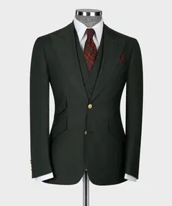 "Dark Forest Regal" – Deep Green 3-Piece Suit