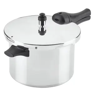 Farberware Pressure Cooker 6 Quart Aluminum Stovetop Pressure Cooker, Induction Compatible, Metal Utensil Safe, Silver