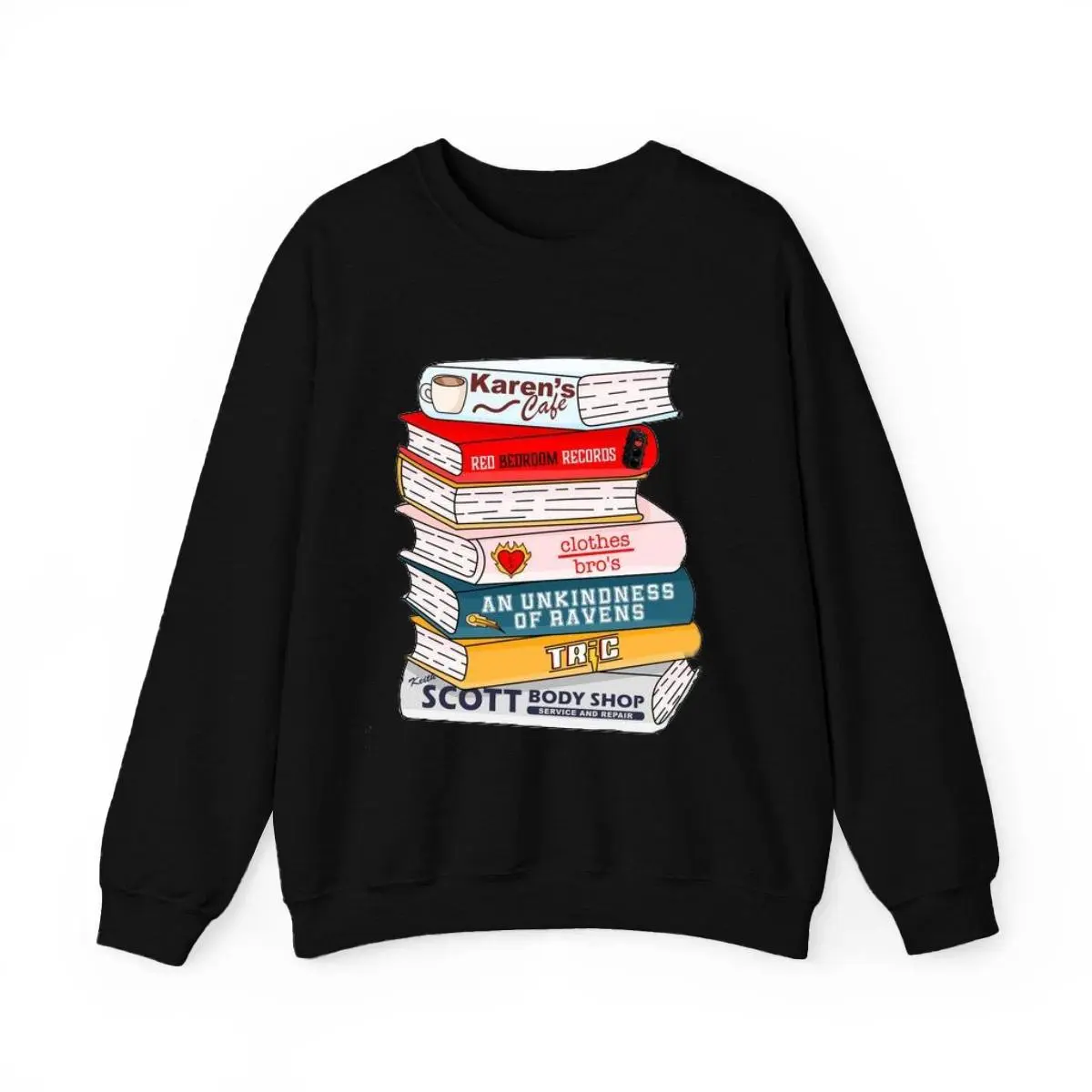 One Tree Hill Bookstack Crewneck Shirt Tree Hill North Carolina T-Shirt Tree Hill Ravens Shirt Sweater Tree Hill Merch Hoodie OTH Sweatshirt One Tree Hill Gift