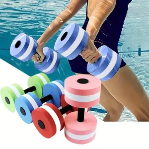 2pcs Water Fitness Barbell Set, Foam Dumbbells for Aquatic Exercise, Blue/ Colors, Suitable for Swimming Training, Aerobic Workout Equipment