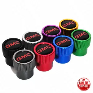 4pcs Gearwheel Style Universal Fit GMC Car Wheels Tire Air Valve Caps Stem Dust Cover 8 Colors