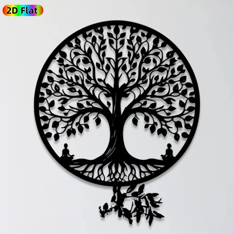 1pc Tree of Life Metal Wall Art, Serene Tree of Life Statue Mural, Ideal Gift for New Year, Easter, Spiritual Decor Enthusiasts, Weather-Resistant Metal Wall Decor Wall Sculptures, Perfect for Home Wall & Garden Fence, Unique Year-Round Decor
