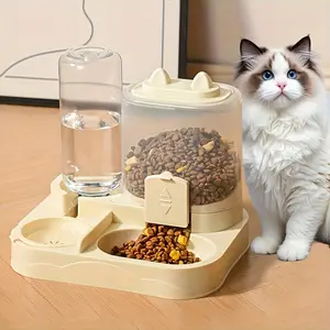Hygienic Gravity Pet Feeding System with Dual Wet & Dry Dispenser, Spill Proof Design, Battery-Free Automatic Feeder for Dogs & Cats, Easy Clean Durable Pet Food Water Dispenser