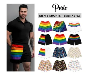 Men's Gay Pride Athletic Shorts #1 - June Pride Month Parade Rainbow Stripes Bisexual LGBTQ Fashion Party Gift