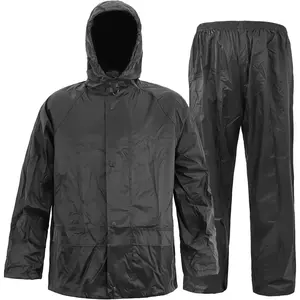 Men's Lightweight Waterproof Rain Suit - Reflective Jacket & Pants with Hood for Outdoor Work, Fishing, Hiking