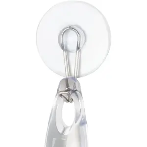 iDesign Plastic Bath Squeegee for Glass with Suction Hook Holder – 12", Clear