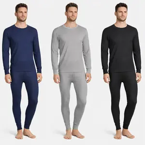 Mens 4-Piece Set Cotton Thermal - Comfortable Long Sleeve Top & Bottom Sizes S-XL