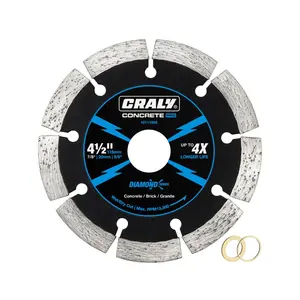 4-1/2 Inch Super Thin Segmented Diamond Blade, 7/8 in Arbor, 4.5'' Diamond Stone Blade for Angle Grinder & Masonry Saw, Diamond Cutting Wheel for Cutting Concrete, Brick, Granite, Block