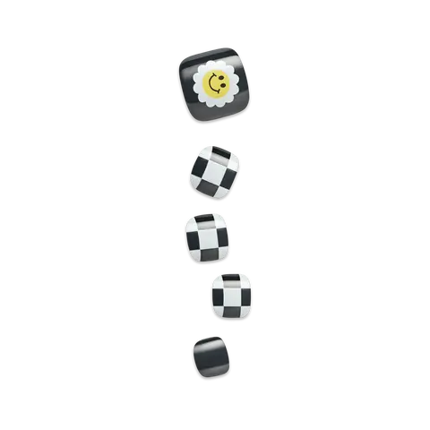Impress Design No Glue Fake Press On Toenails - Cool It Down | Design, Black, Short, Squoval, Pedicure