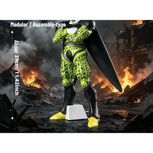 Dragon Series Cell (Perfect Form) Anime Action Figure — DDD-BZ Super Saiyan Articulated Model 30CM PVC Collectible Figure — Limited Edition Anime Toy Gift for Fans, Birthday Christmas Halloween Holiday Present, Desk Decor, Trendy Collectible