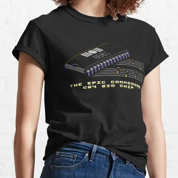 Retro Commodore 64 SID Chip T-Shirt - 8-Bit Gaming & Synthwave Aesthetic Apparel