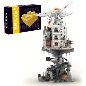 Castle building block set, mini collection display, adult collection gift building toys