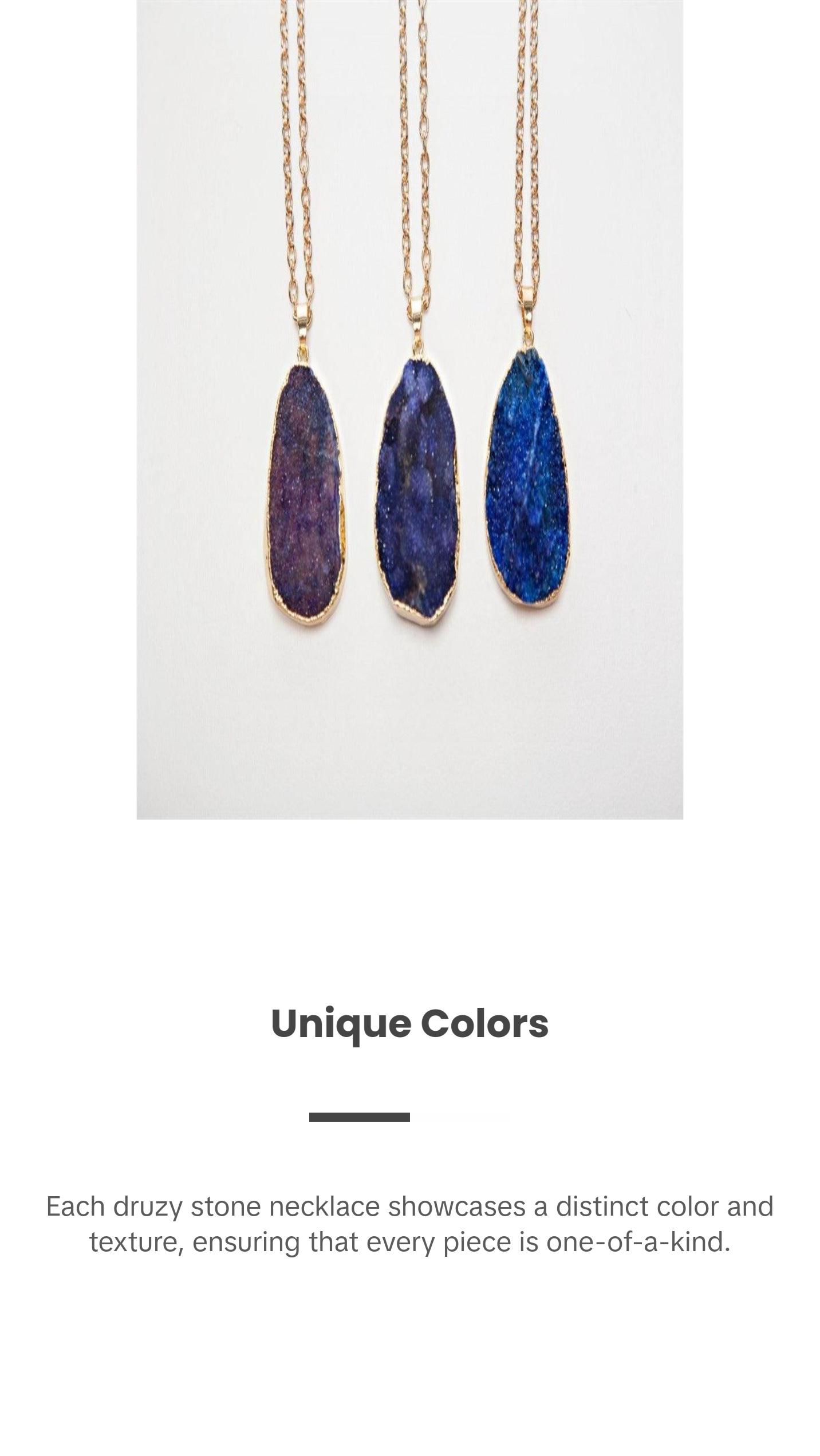 Colorful Druzy Stone Necklaces - Final Sale