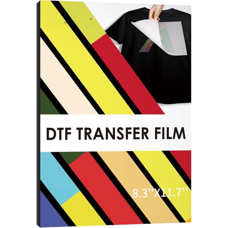 DTF Transfer Film - 30 Sheets A4 DTF Film for Sumblimation or DTF Inkjet Printer, Double Sided Matte Direct to Film Transfer Paper for T Shirts and All Fabrics