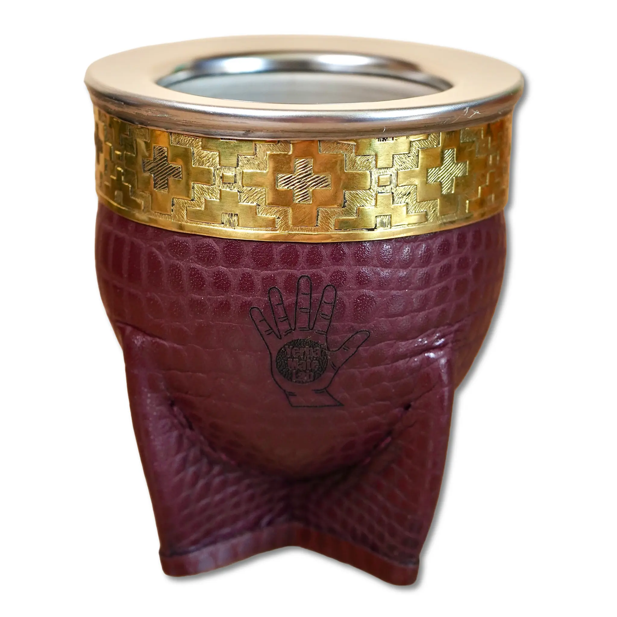 BORDÓ Imperial Stainless Steel Mate Gourd - Croc Leather