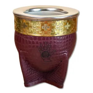BORDÓ Imperial Stainless Steel Mate Gourd - Croc Leather