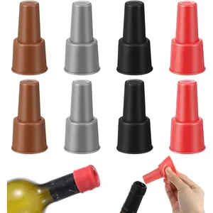 8 count   Stopper,   Bottle Stoppers for Champagne &  Bottles, Air Tight Seal to Keep , 4 Colors (Red/Brown/Gray/Black)