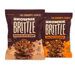 Brownie Brittle – Chocolate Chip & Salted Caramel Thin and Crispy Sweet Snacks (Pack of 20, 1 oz), Rich Gourmet Brownie Bites Dessert