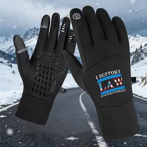 2026 new unisex Bestseller I Support Law Enforcement Print Unisex Thermal Gloves Windproof Touchscreen Design for Outdoor Duty Cycling Ultra-Soft Stretch Cuff Trending Now