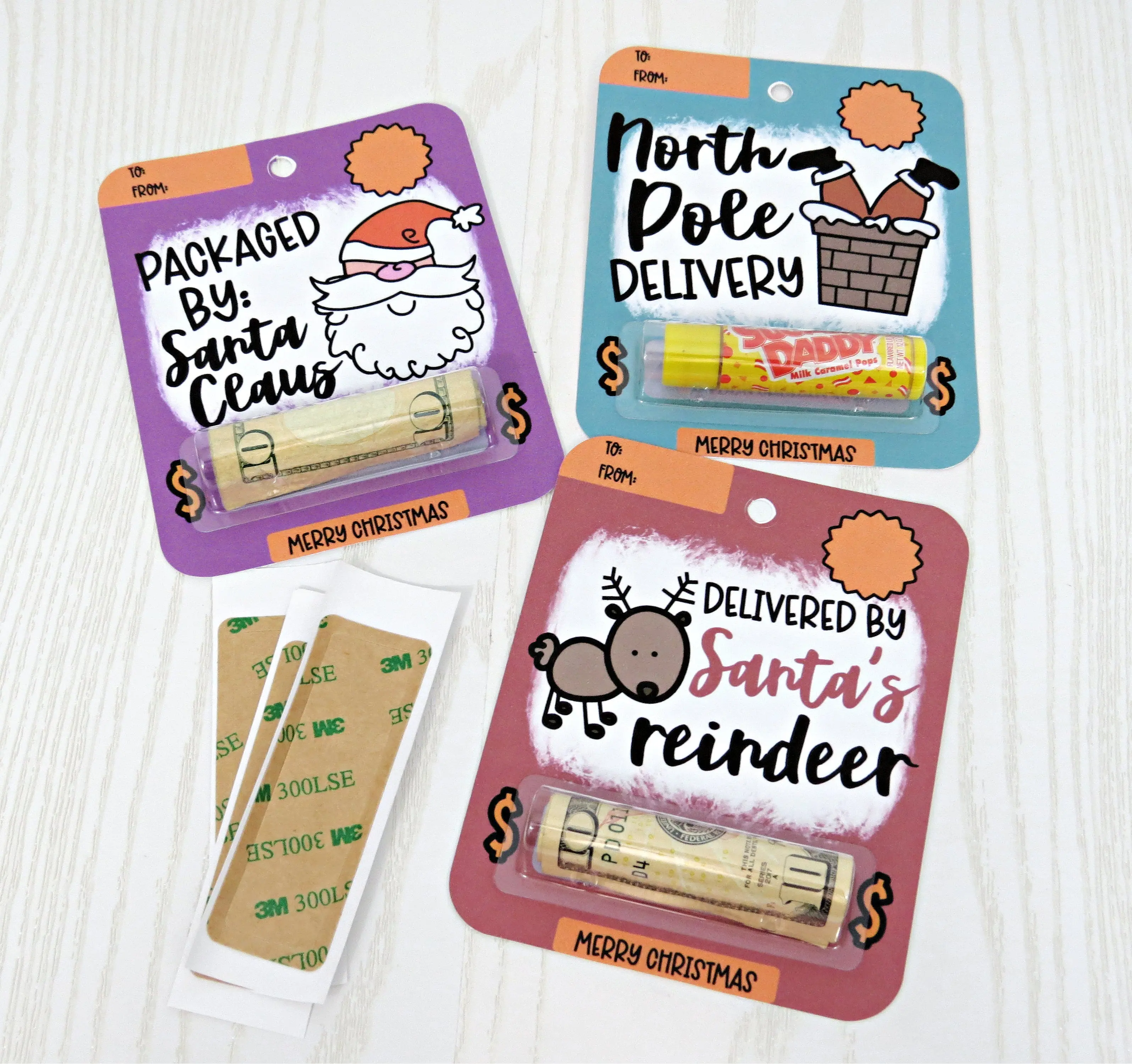 Christmas Money Holder - Durable Card, Cash Holder with Santa, Reindeer, North Pole Delivery Designs for Office Stationery Supplies