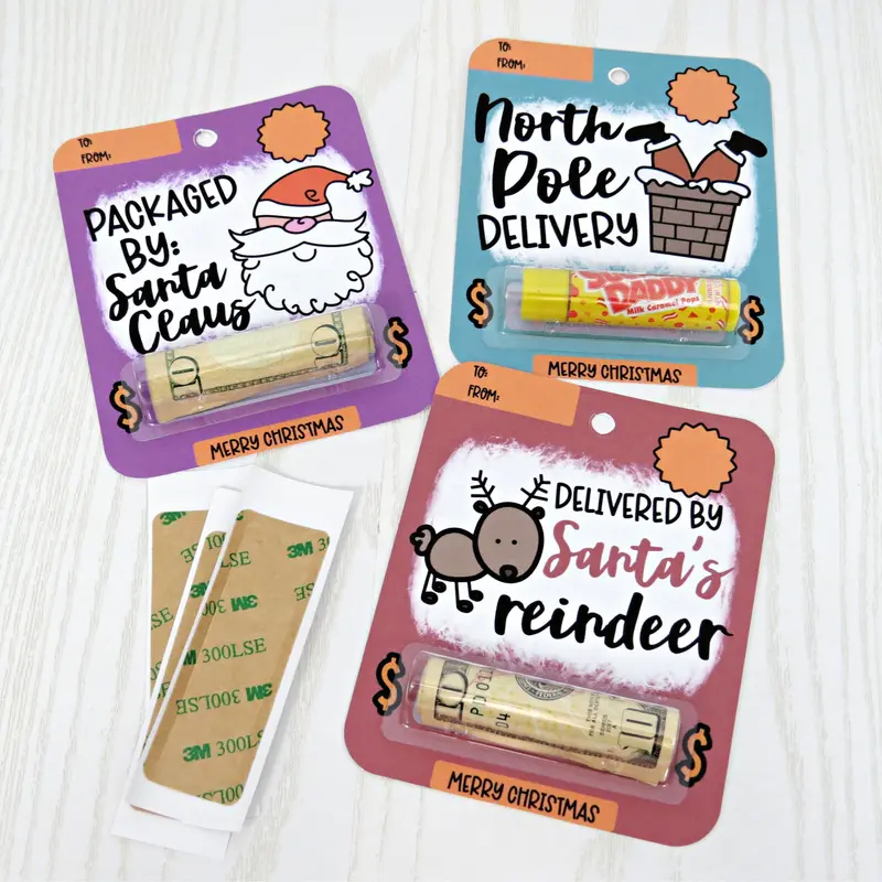 Christmas Money Holder - Durable Card, Cash Holder with Santa, Reindeer, North Pole Delivery Designs for Office Stationery Supplies