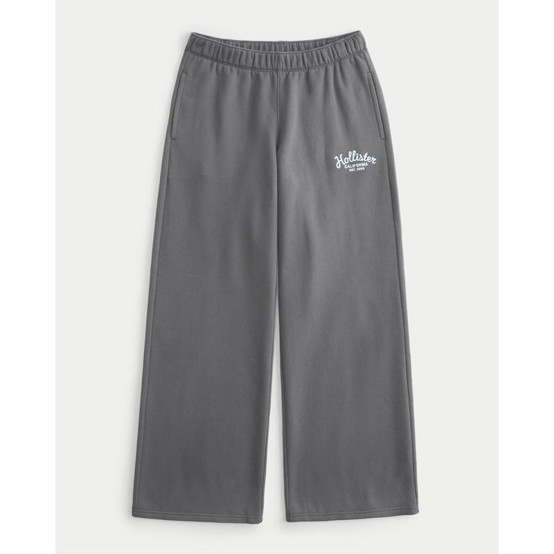 Hollister Feel Good Wide-Leg Logo Graphic Sweatpants