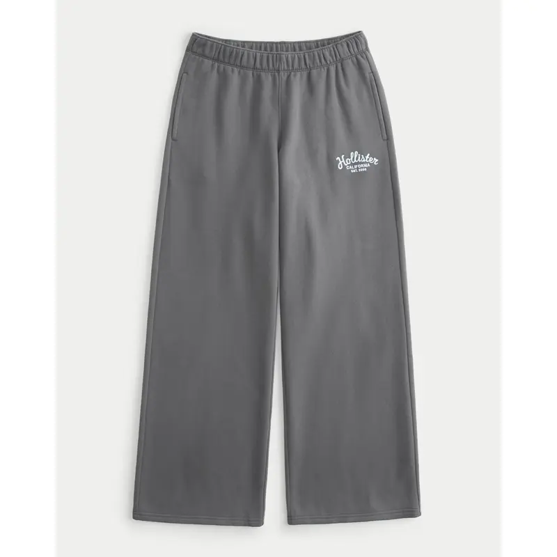 Hollister Feel Good Wide-Leg Logo Graphic Sweatpants